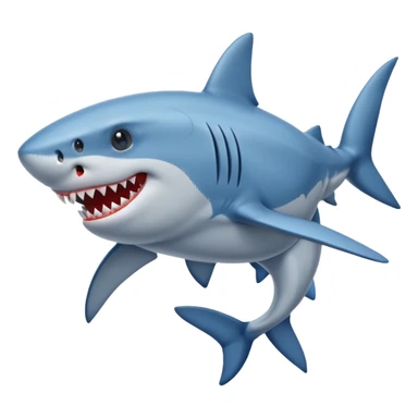 A shark with blue shoes sticker