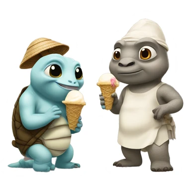 Master oogway and Kanye west eating ice cream  sticker