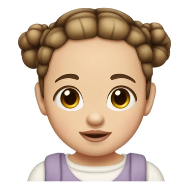 White little brown-eyed baby with two dark pigtails, plump lips sticker