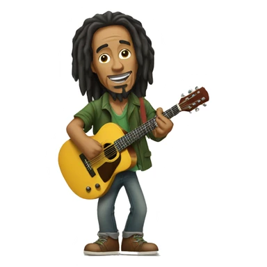 Bob marley with guitar sticker