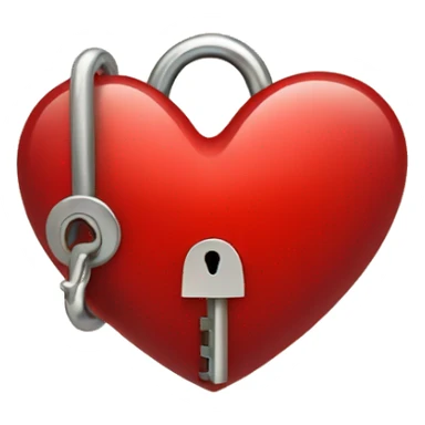 Red Heart with lock sticker