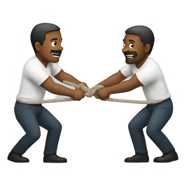 men playing tug of war
 sticker