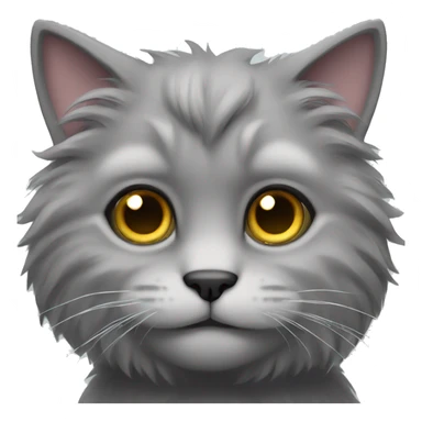 Grey marl fluffy cat sticker