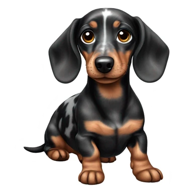 Black Merle mini dachshund  sticker