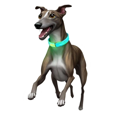 Brindle greyhound holographic collar running sticker
