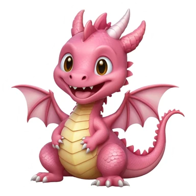 light pink cute dragon laughing sticker