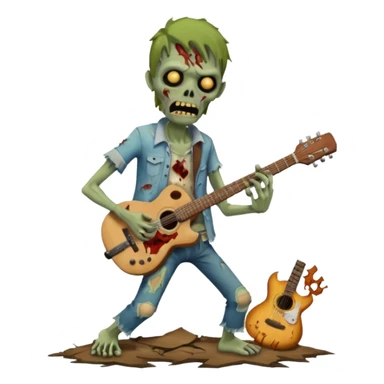zombie playing guitar sticker