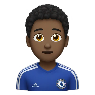 Black Chelsea fan crying with short hair sticker