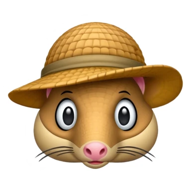 Armadillo face with incognito hat sticker