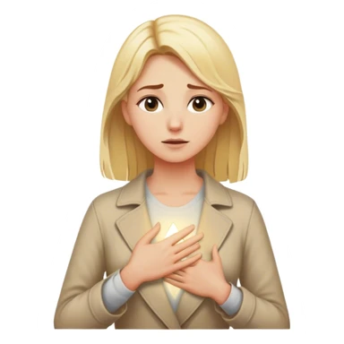 back of a blonde woman in front of a 2 crossroads places a hand on their chest, taking a deep breath before choosing the light path, symbolizing their decision to respond instead of react with peace. light trail  sticker