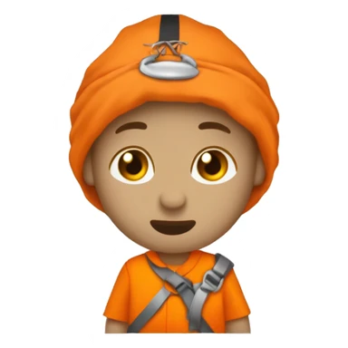 Prisionero vestido con mono naranja en la carcel sticker