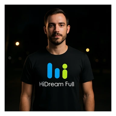 man wearing tshirt with this logo, dark night background with dim lights sticker