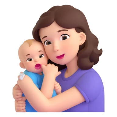 cute baby biting his mother's arm sticker
