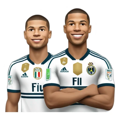 Mbappe et  Ronaldo  câlins sticker
