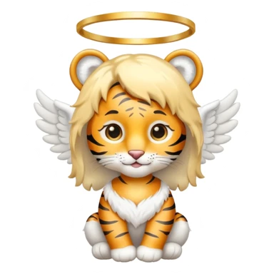 little cute tiger angel sticker