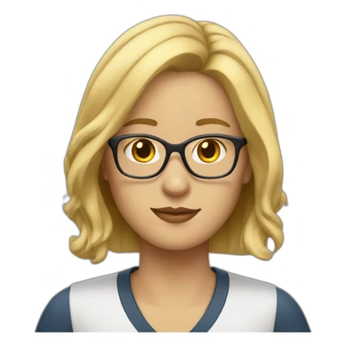 librarian with blonde hair and glasses sticker