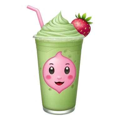 iced matcha latte strawberry  sticker