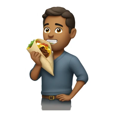 Hispanic eating a burrito  sticker
