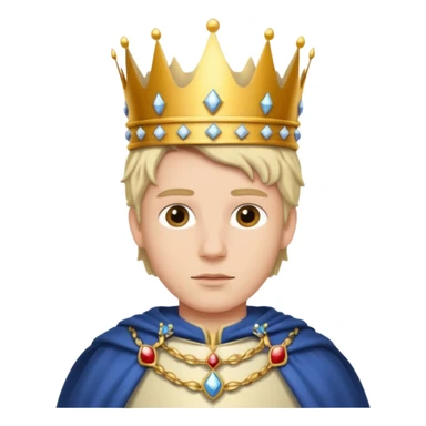young white king with crown sticker