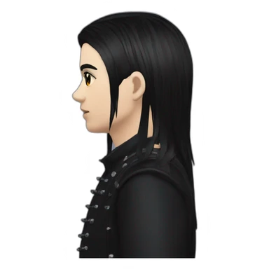 Goth with goth makeup and mullet side view  sticker