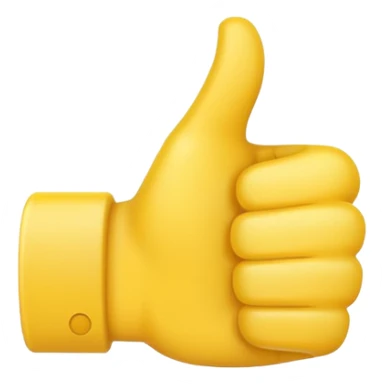 Thumbs up emoji but the thumb is tiny sticker