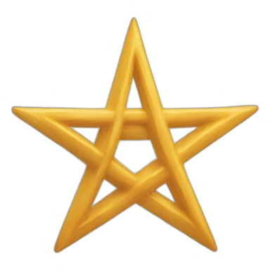 a 3/4 view of a pentagram sticker