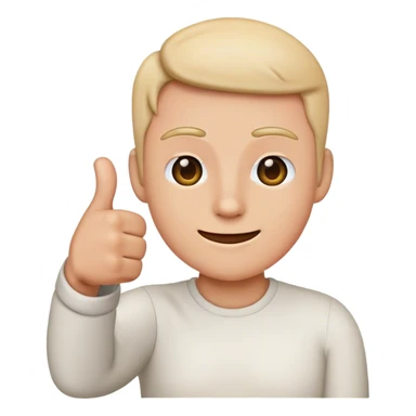 Emoji with thumbs up in front of face sticker