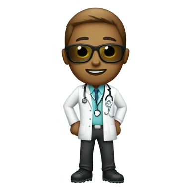 Doctor wearing sunglasses playing soccer sticker