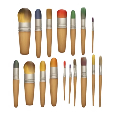 glass jar of wooden paint brushes sticker