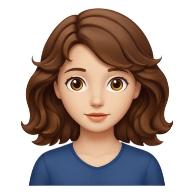 fille brune cheveux mi longs ondulés sticker