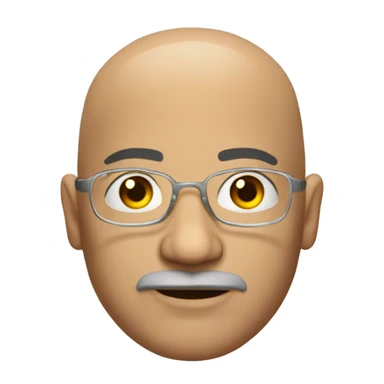 bald man with goatee and clear gasses and shirt sticker