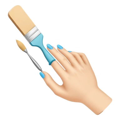 nail file and brush next to a hand sticker