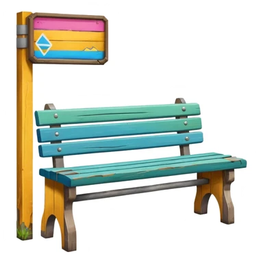 Bus stop bench + poster sticker