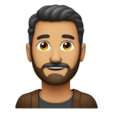 Hombre con color de piel oscura, los ojos un poco chios, sin barba no bigote, con el pelo cafe,lacio y no muy largo, ojos marrone y joven sticker