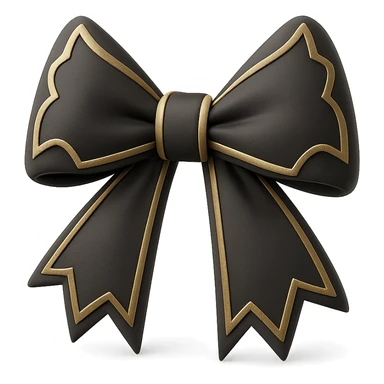 pink gothic bow, variation 1, 3D black style sticker