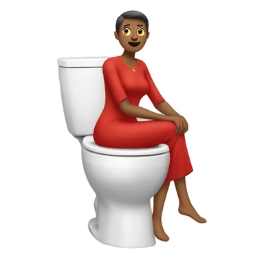 Toilet man in a red dress sticker