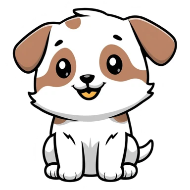 Puppy with smiling face  sticker