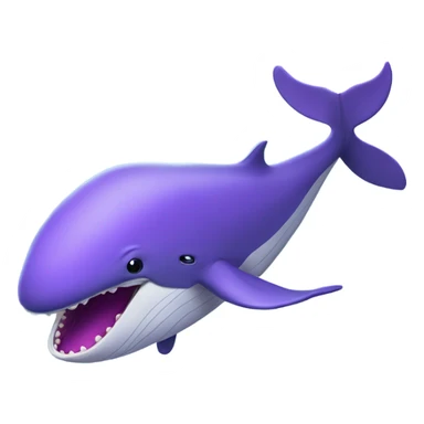 Blue whale purple, open mouth sticker