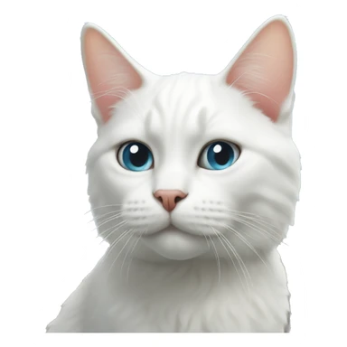 White cat by building sticker