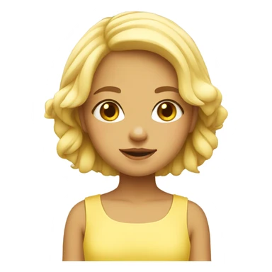 Yellow blossom girl white/tan skin cute  sticker