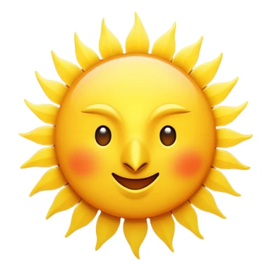 vibrant and clear sun with a bird flying in front of it, emoji style, no text sticker