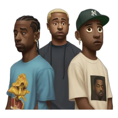 travis scott sad kanye west happy tyler the creator mad kendrick lamar disgusted sticker