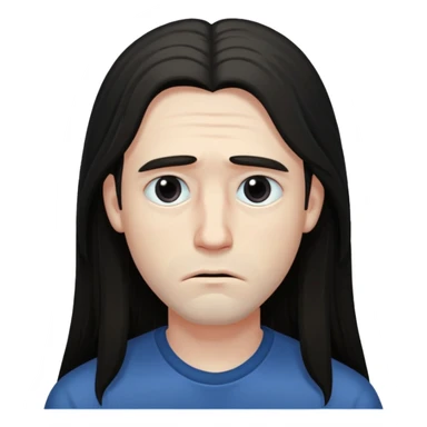 Sad man: dark and long hair sticker