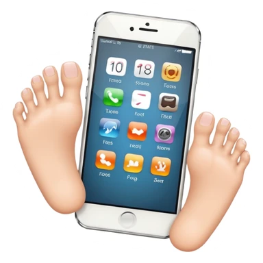 Phone with hands and feet sticker