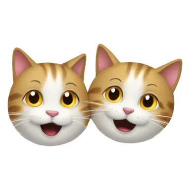 two happy cats buying a house sticker