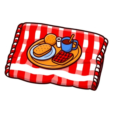 picnic with red and white checkered blanket sticker