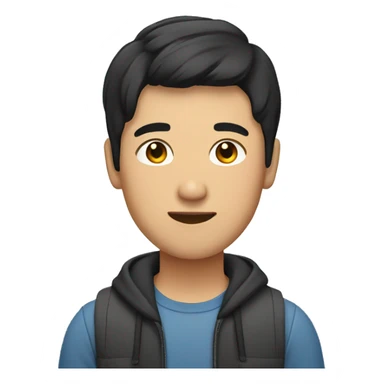 Asian man with short black hair sticker