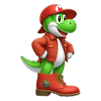 yoshi wearing red boots  sticker