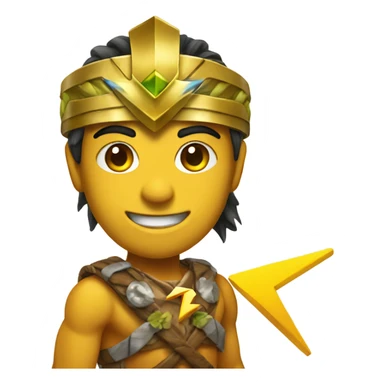 Hawaiian warrior and yellow lightening bolt  sticker