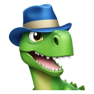  Green dinosaur wearing a blue hat sticker